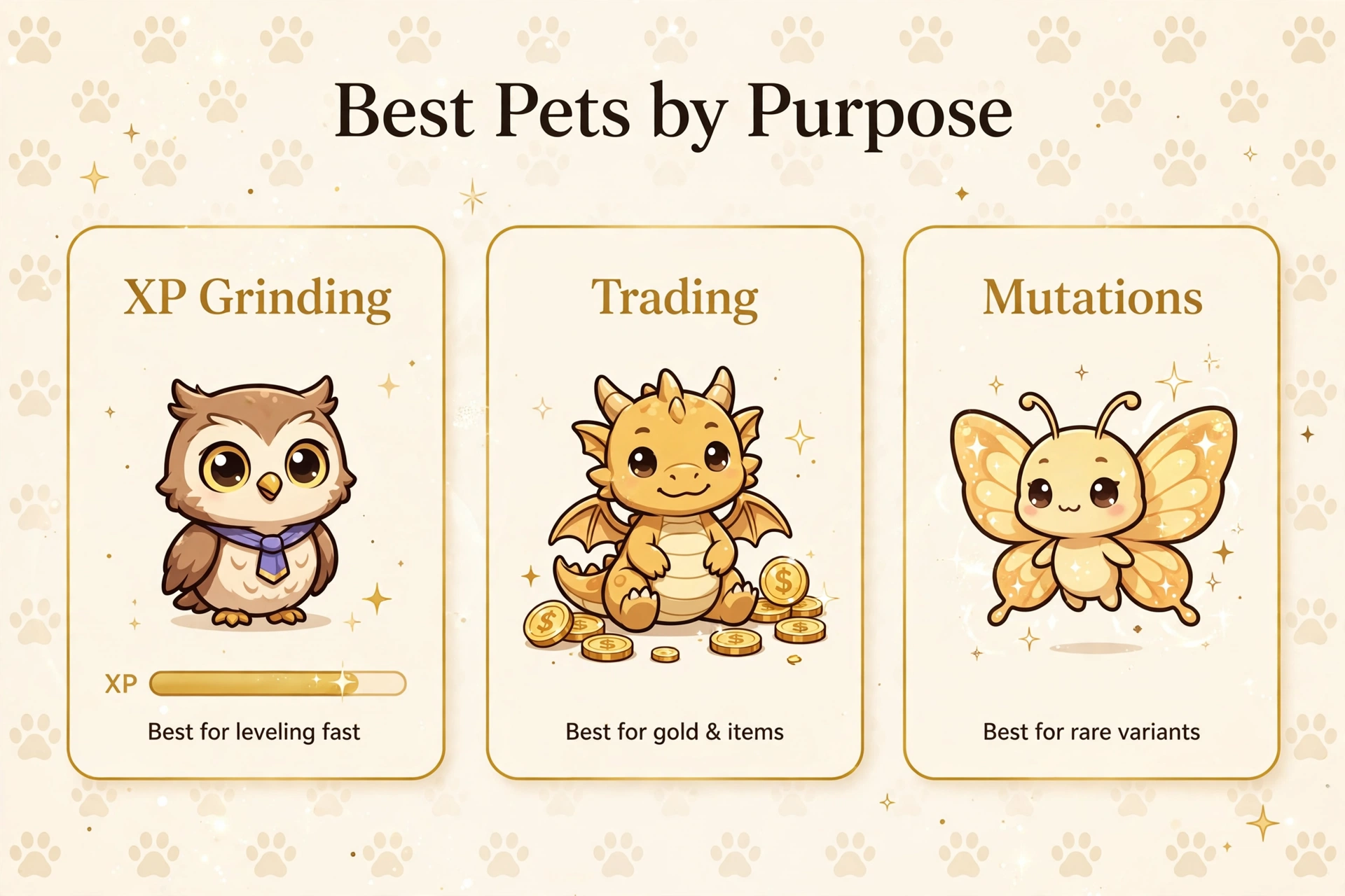 Best Grow a Garden pets by purpose: XP grinding, trading, and mutations